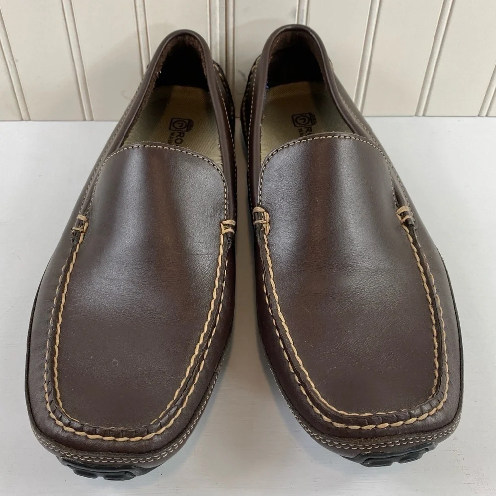 Rockport Men’s Warner Venetian Brown Leather‎ Slip On Loafers Driving Shoes 10M